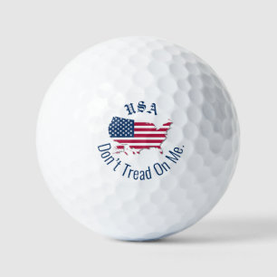 Personalised USA Map and Flag Don’t Tread On Me Golf Balls