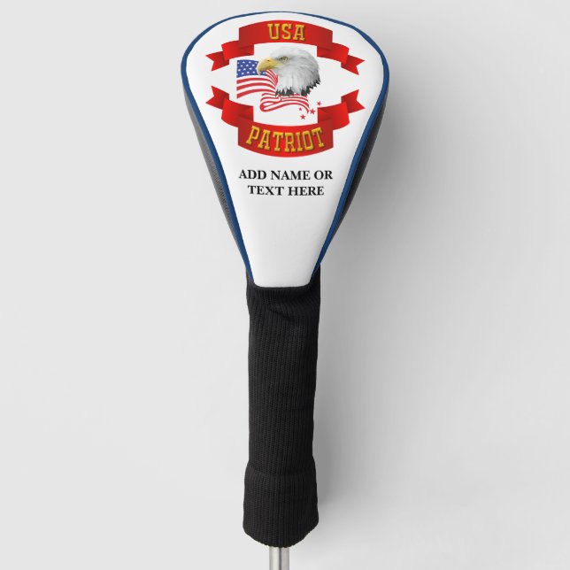 Personalised USA Patriot Golf Driver Cover (Front)