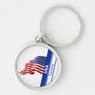 Personalised USA Patriotic Flag Key Ring