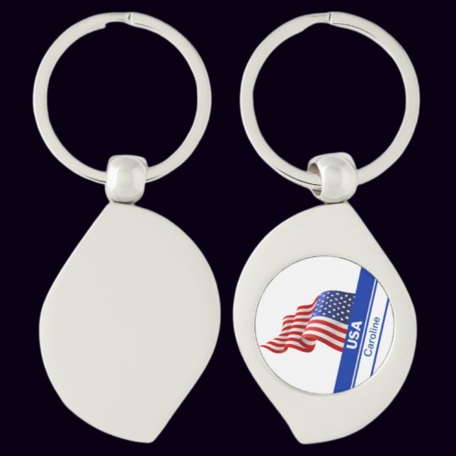 Personalised USA Patriotic Flag Key Ring (Creator Uploaded)
