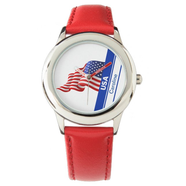 Personalised USA Patriotic Flag Watch (Front)