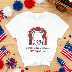 Personalised USA Rainbow Red White Blue Patriotic  T-Shirt