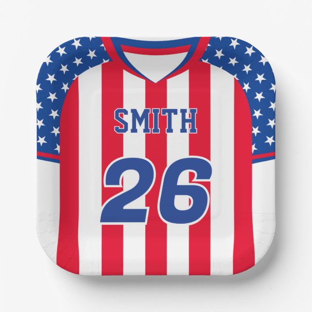 Personalised USA Soccer Jersey Plate | Custom Name (Front)