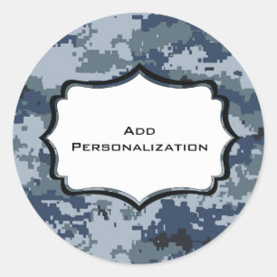 Personalised USN Navy Personal Property Classic Round Sticker