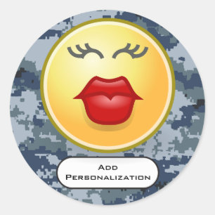 Personalised USN Navy Sealed with a Kiss Classic Round Sticker