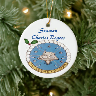 Personalised USS Dwight D Eisenhower CVN 69 Ceramic Tree Decoration