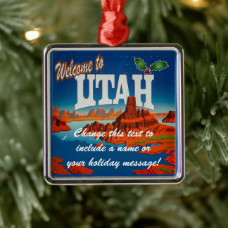 Personalised Utah UT Metal Tree Decoration