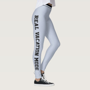 Personalised Vacation Classic Powder Blue Black Leggings