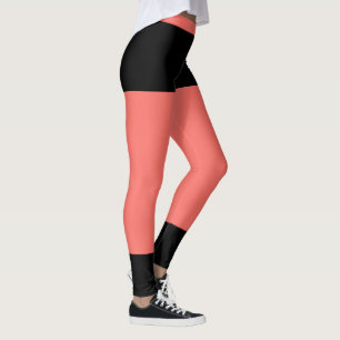 Personalised Vacation Classy Coral Black Accents Leggings