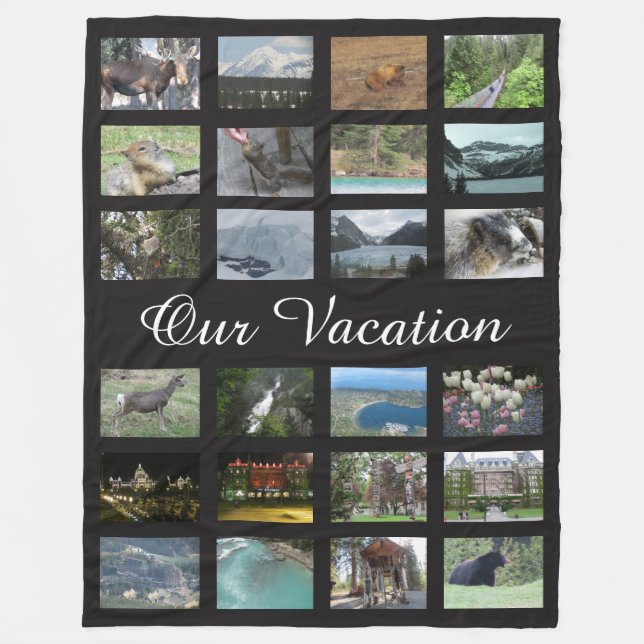 Personalised Vacation Photo Fleece Blanket (Front)