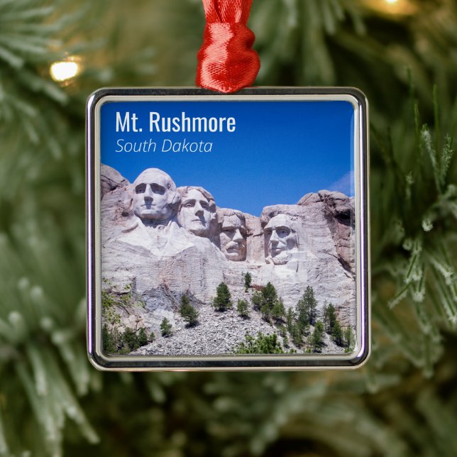Personalised Vacation Photo Mt. Rushmore  Metal Tree Decoration (Tree)
