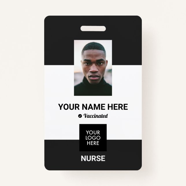 Personalised Vaccinated ID Anti Vax Nurse Badge ID Badge (Front)