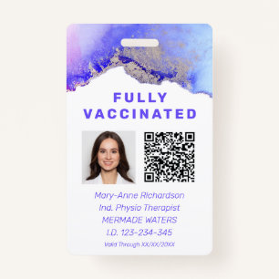 Personalised Vaccination ID Photo QR Code ID Badge