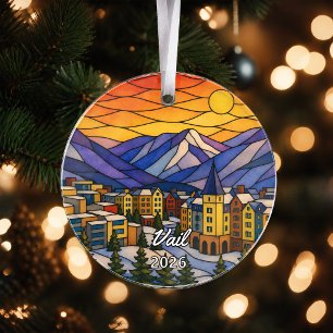 Personalised Vail Acrylic Ornament, Custom Colorad Ornament