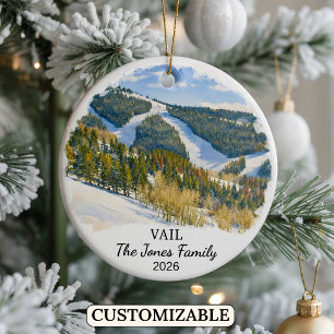Personalised Vail Ornament, Custom Colorado State Ceramic Tree Decoration