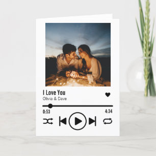 Personalised Valentine Photo Song Playlist Holiday Card