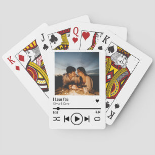 Personalised Valentine Photo Song Playlist Playing Cards