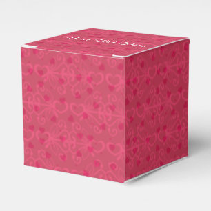 Personalised Valentine Pink Hearts pattern design Favour Box