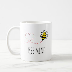 Personalised Valentine Quote - Bee Mine Cartoon Coffee Mug