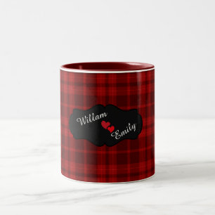 Personalised Valentine Red Heart Two-Tone Coffee Mug