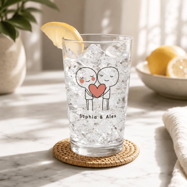 Personalised Valentine’s Couple Matching Glass Cup (Creator Uploaded)