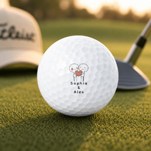 Personalised Valentine’s Couple Matching Golf Ball