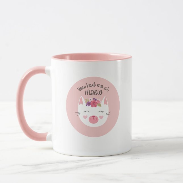 Personalised Valentines Day Cute Cat Mug (Left)