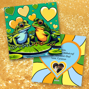 Personalised Valentine's Day   Frog Themed Holiday Card