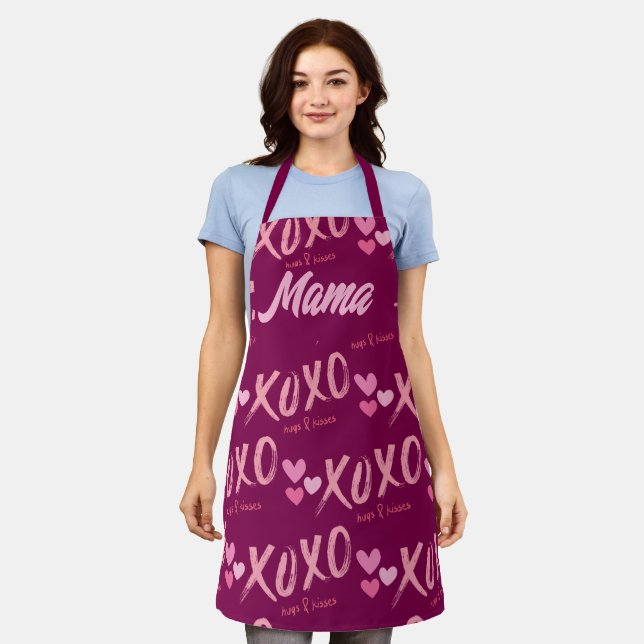 Personalised Valentine's Day Gift For Mum  Apron (Worn)
