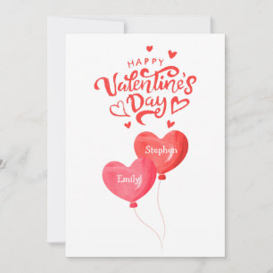 Personalised Valentine's Day Love Hearts Custom Holiday Card