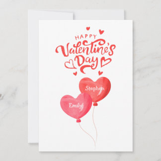 Personalised Valentine's Day Love Hearts Custom Holiday Card