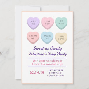 Personalised Valentine's day party invitation card