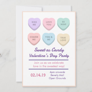 Personalised Valentine's day party invitation card