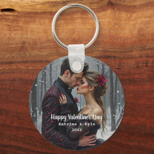 Personalised Valentine's Day Photo & Name Key Ring