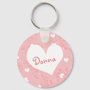 Personalised Valentine's Day Pink Hearts Keychain