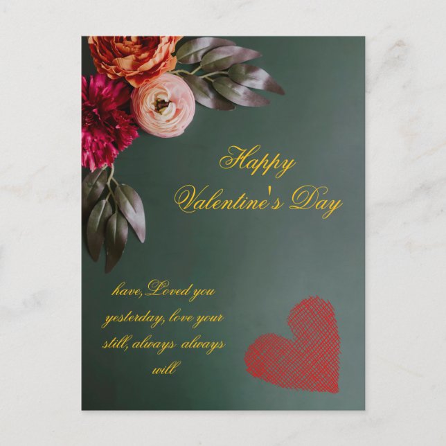 Personalised Valentine's Day Post Card  (Front)