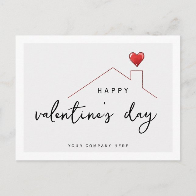 Personalised Valentine's Day Real Estate Farming Holiday Postcard (Front)