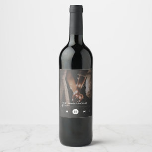  Personalised Valentine's Day Song Couple Photo  Wine Label