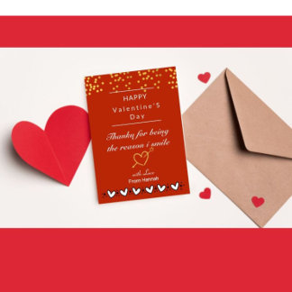 personalised valentine's day thank you card