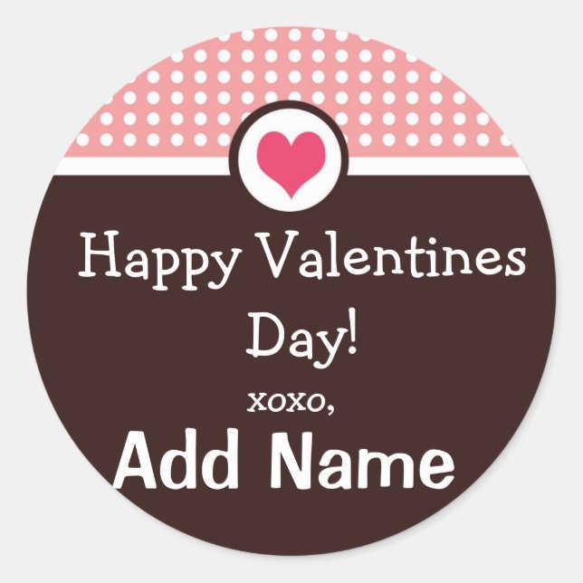 Personalised Valentines Day Treat Sticker (Front)