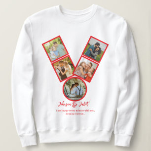 Personalised Valentines Day V-shaped Photo Collage Sweatshirt