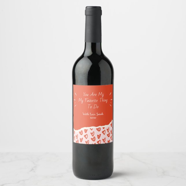 Personalised Valentine's Day Wine Label, Label (Front)