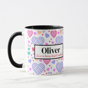 Personalised Valentines Love Is Being Together Mug