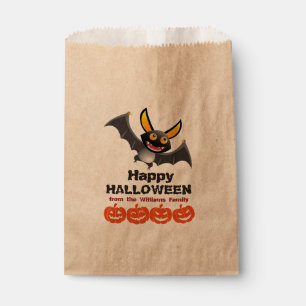Personalised Vampire Bat & Pumpkins Halloween Favour Bags