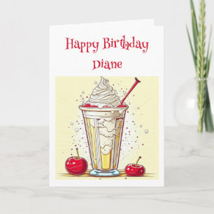 Personalised Vanilla Milkshake Birthday for Her Card