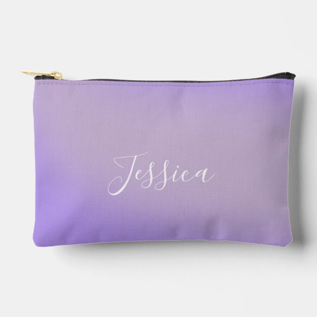 Personalised variegated purple accessory pouch (Front)