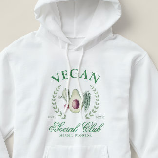 Personalised Vegan Social Club Custom Place & Year Hoodie