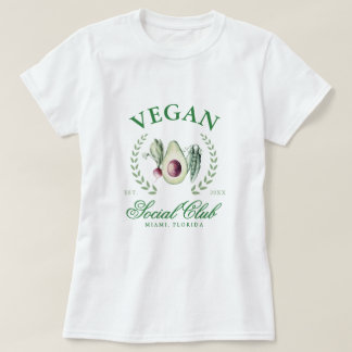 Personalised Vegan Social Club Custom Place & Year T-Shirt