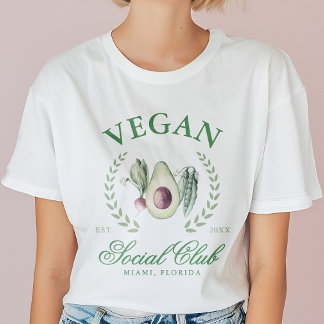 Personalised Vegan Social Club Custom Place & Year T-Shirt