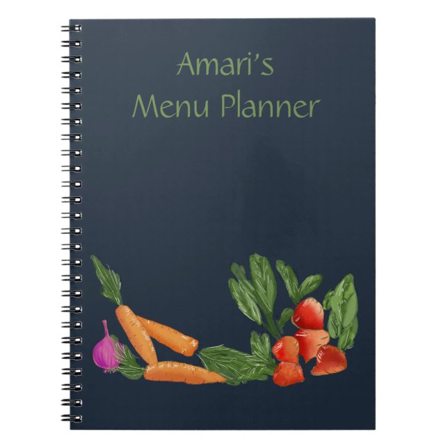 Personalised Vegetable Garden notebook blue (Front)